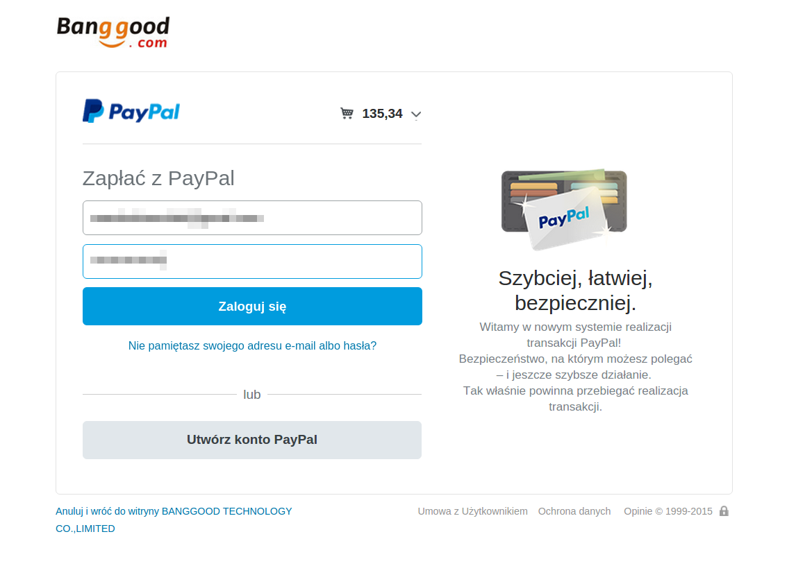 Paypal - login